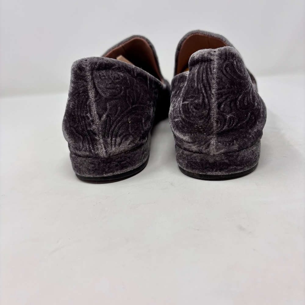 Lewit Gabriella Loafer Gray Embossed Velvet Size 39 - Picture 5 of 8
